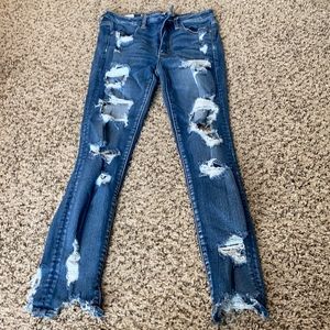 American Eagle hi-rise ripped jeans